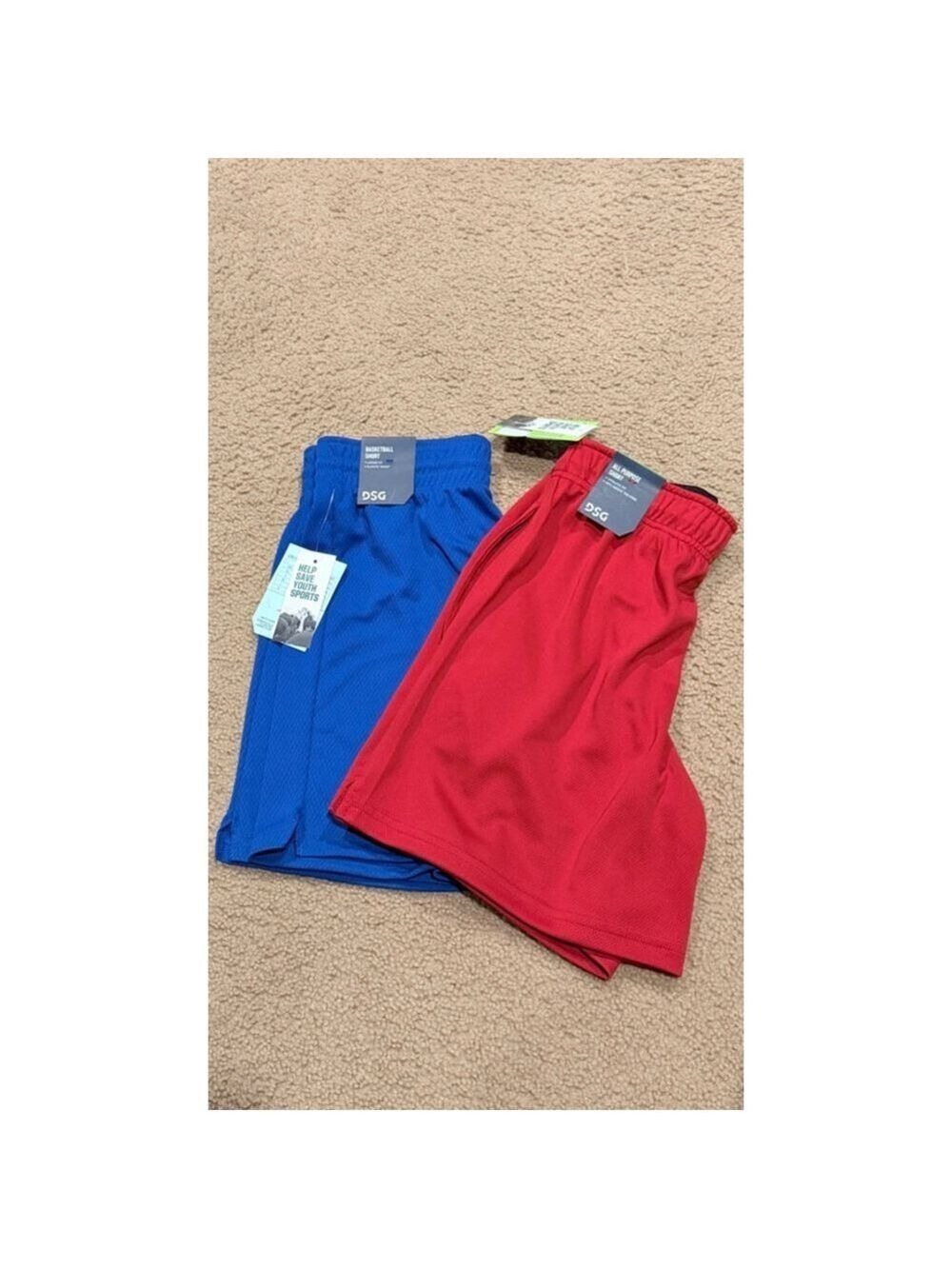 DSG Girls Basketball All Purpose Shorts Medium Blue Red Polyester